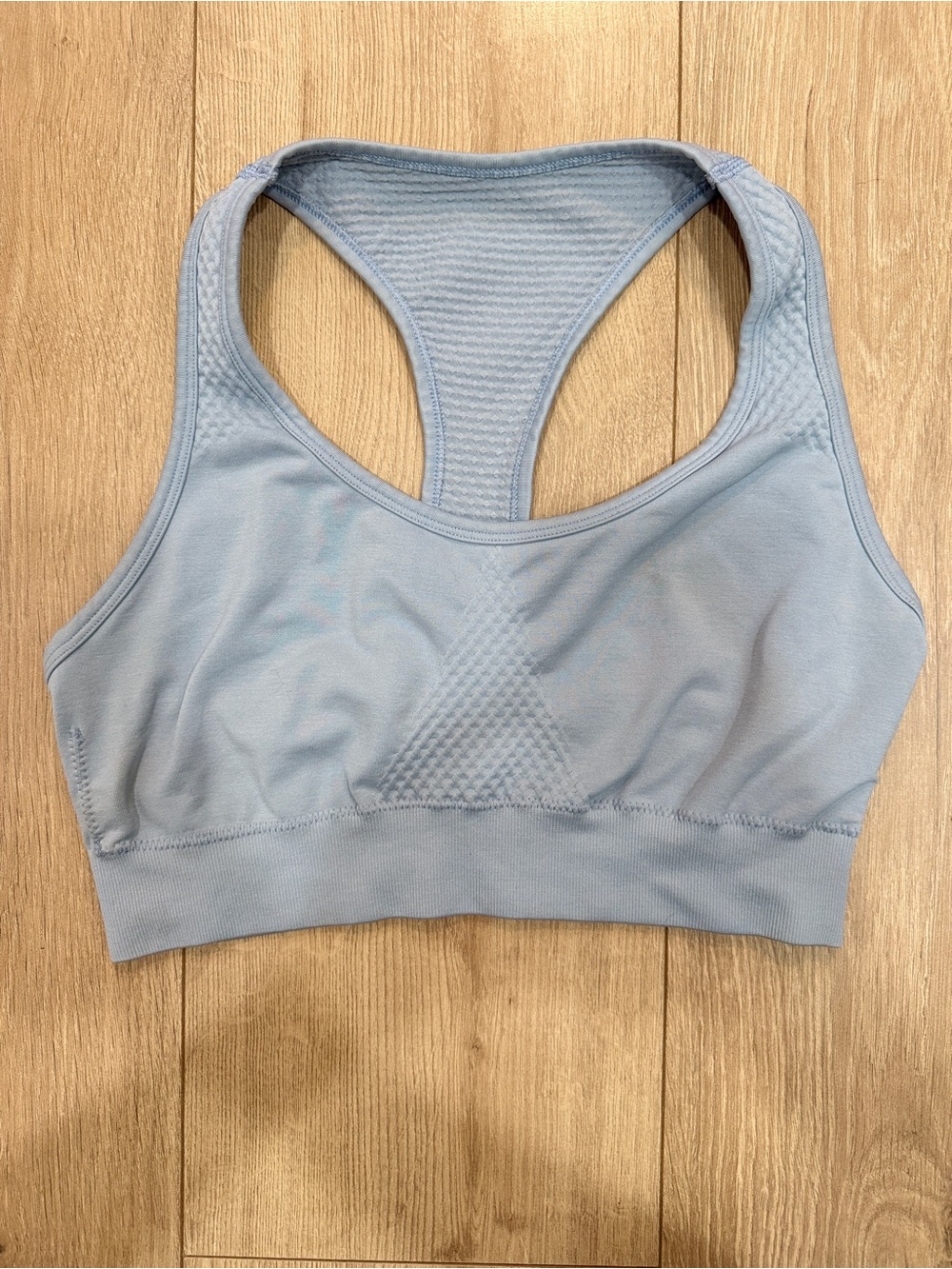 Alphalete Light Blue Seamless Racerback Sports Bra